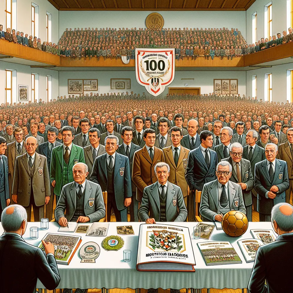 Centenario del Montecchio Maggiore Calcio celebrato con la presentazione di un libro storico e la partecipazione di figure illustri del mondo sportivo e istituzionale